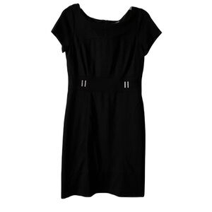 White House Black Market Dress, Sz. 8, Black, Cap Sleeves, Skirt Lining